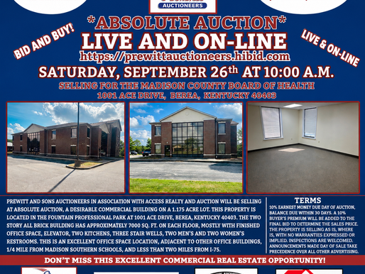 ABSOLUTE AUCTION!!! COMMERCIAL BUSINESS BUILDING/Live & Online AUCTION!!
