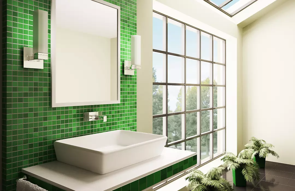 Bano azulejos verdes