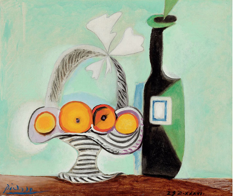 Picasso - Still Life: Fruit Bowl and Bottle - Acrylic
