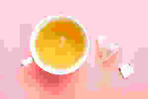 Plain tea on a pink background
