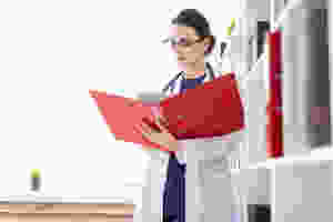 Gynecologist getting ready for an appointment