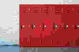 Red locker at a school where you get your period