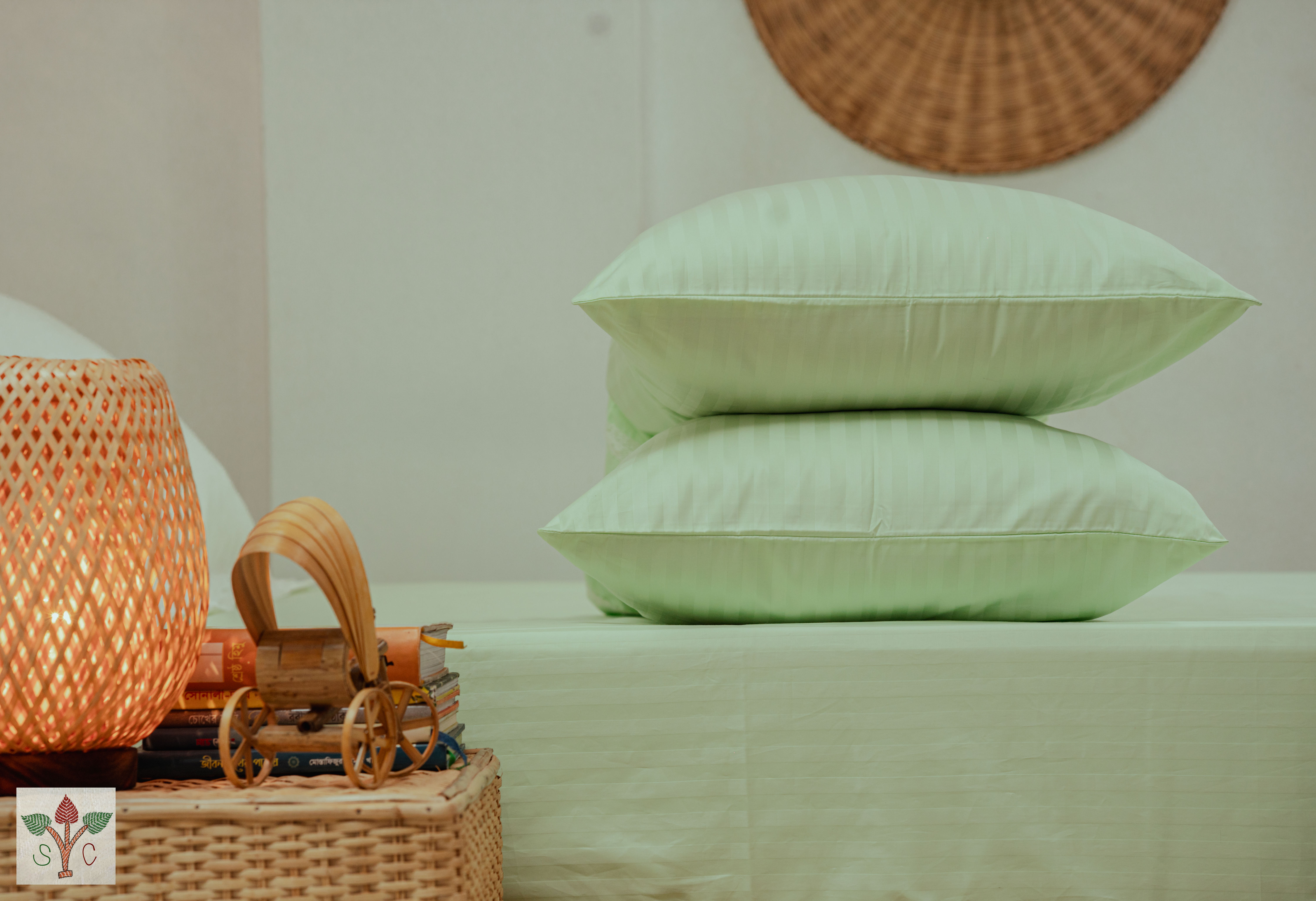 Green or Grey Stripes - Bedsheet