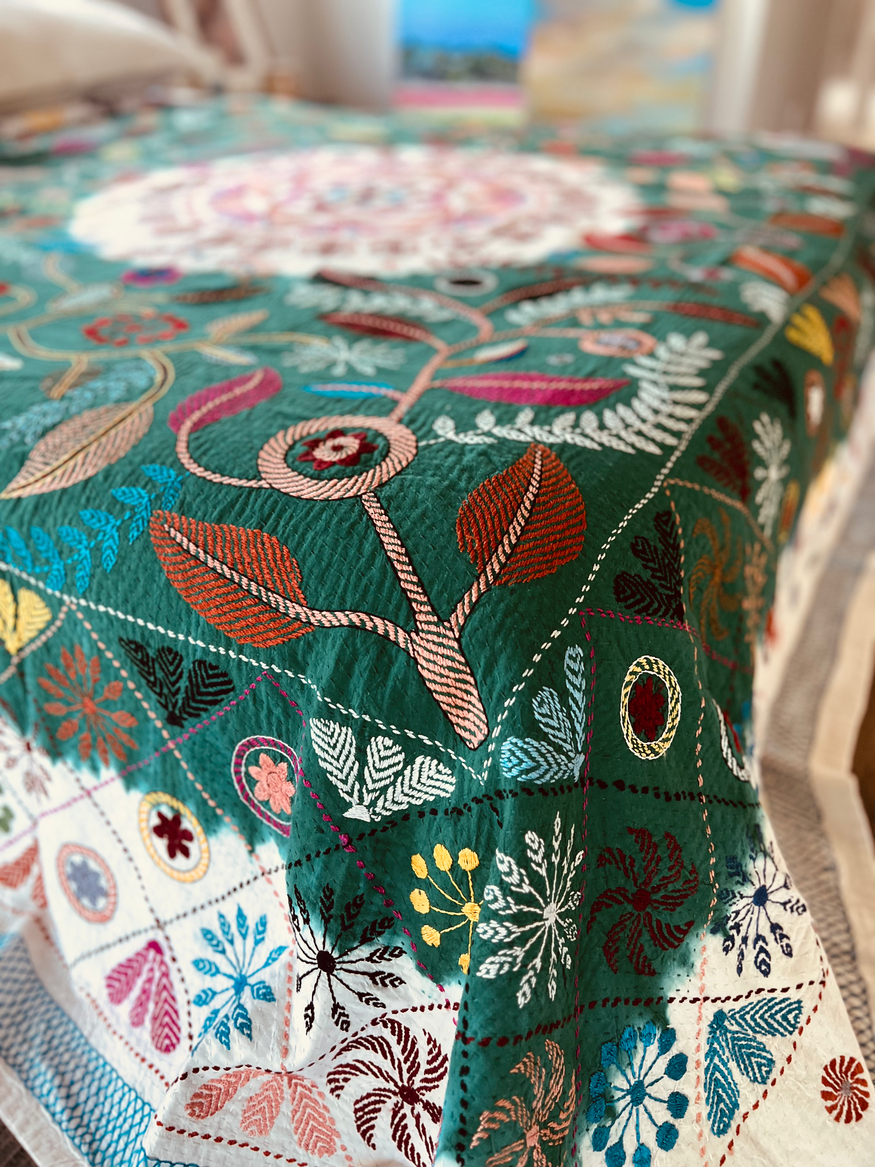 Nakshi Kantha - Green Radiance