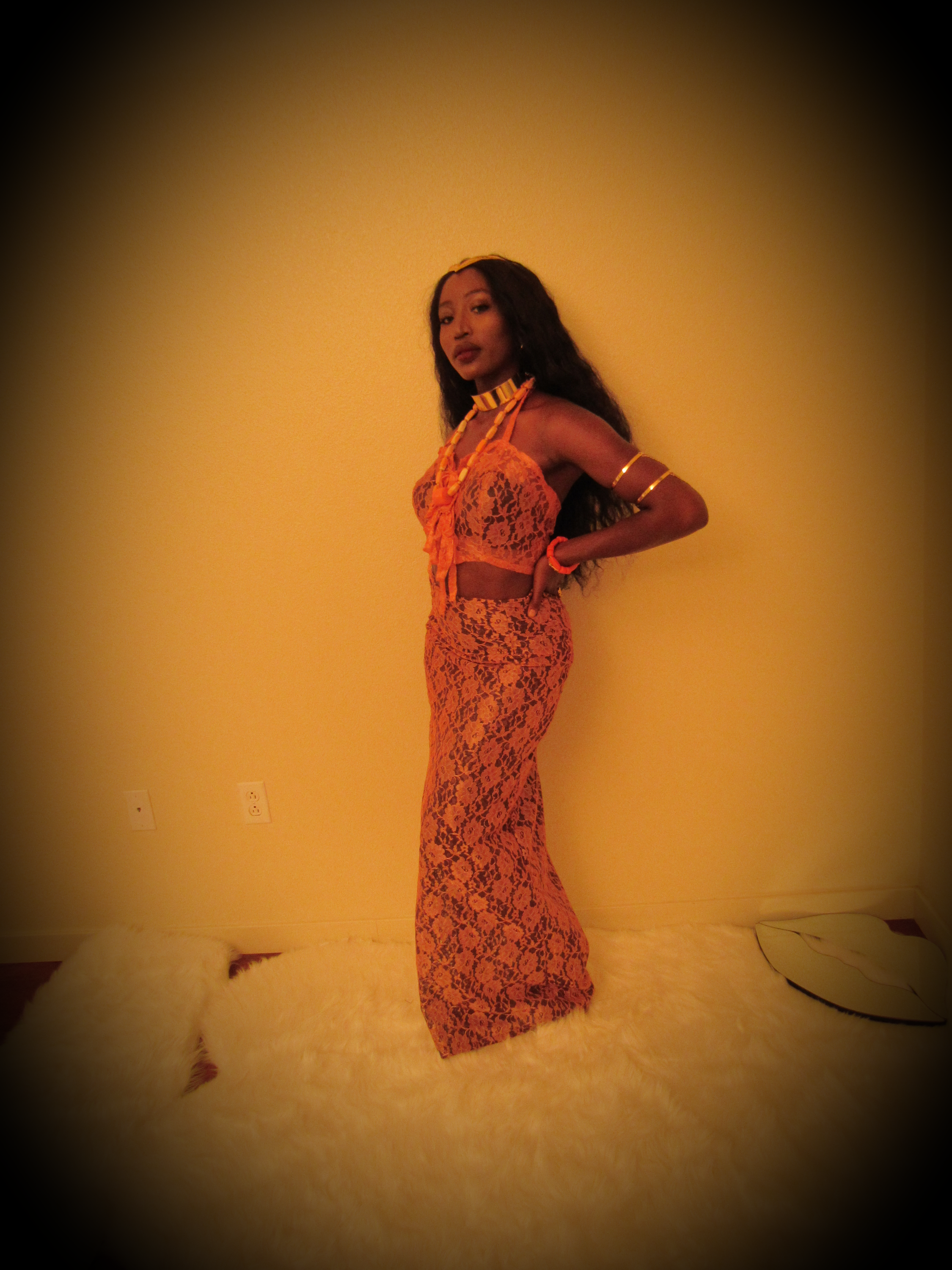 Obianuju Fashion's Coral Lace Set "Nneoma."