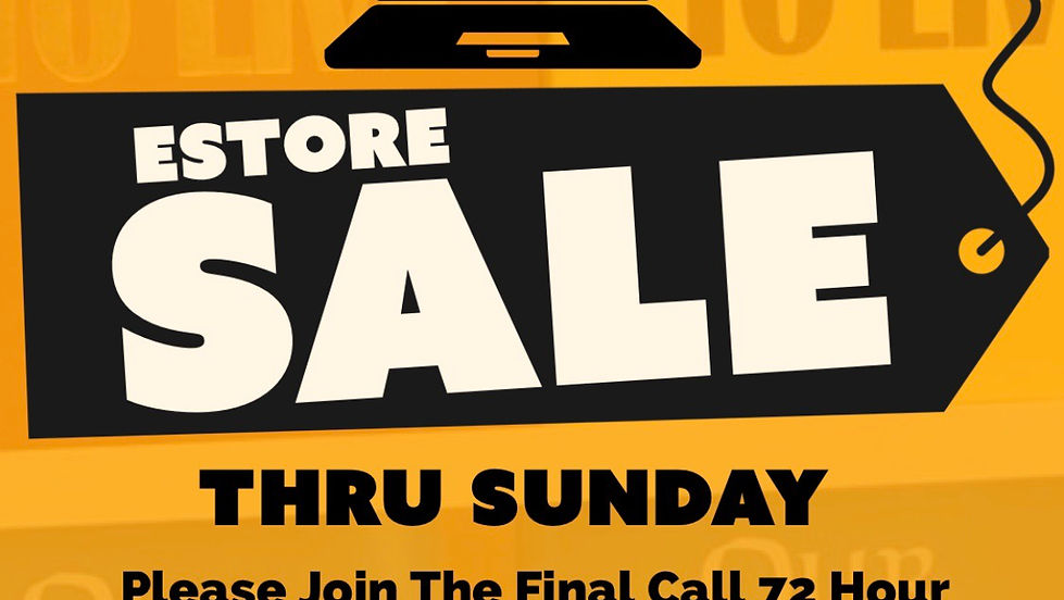 Final Call Weekend Sale! Now Through Sunday! A special gift with every order. Get in while we fit in. Its time!