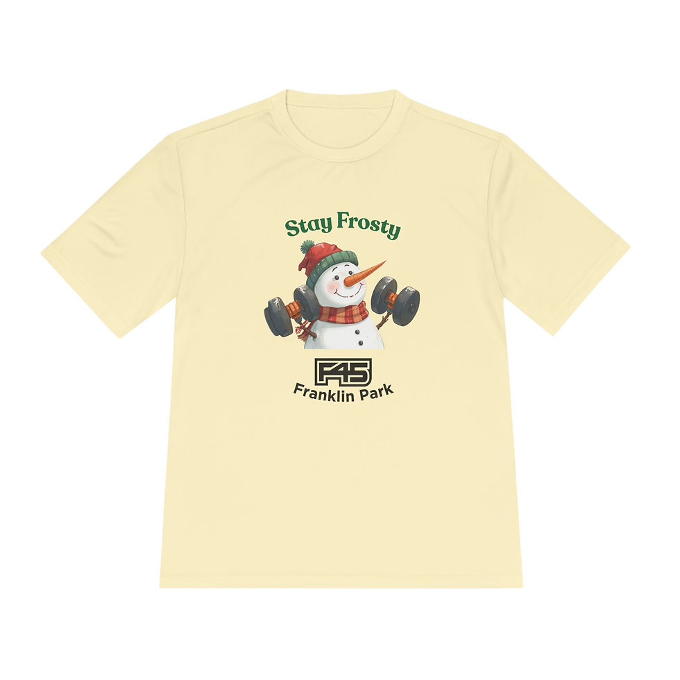 Thumbnail: Stay Frosty Snowman Tee — Franklin Park F45 Holiday Workout Shirt
