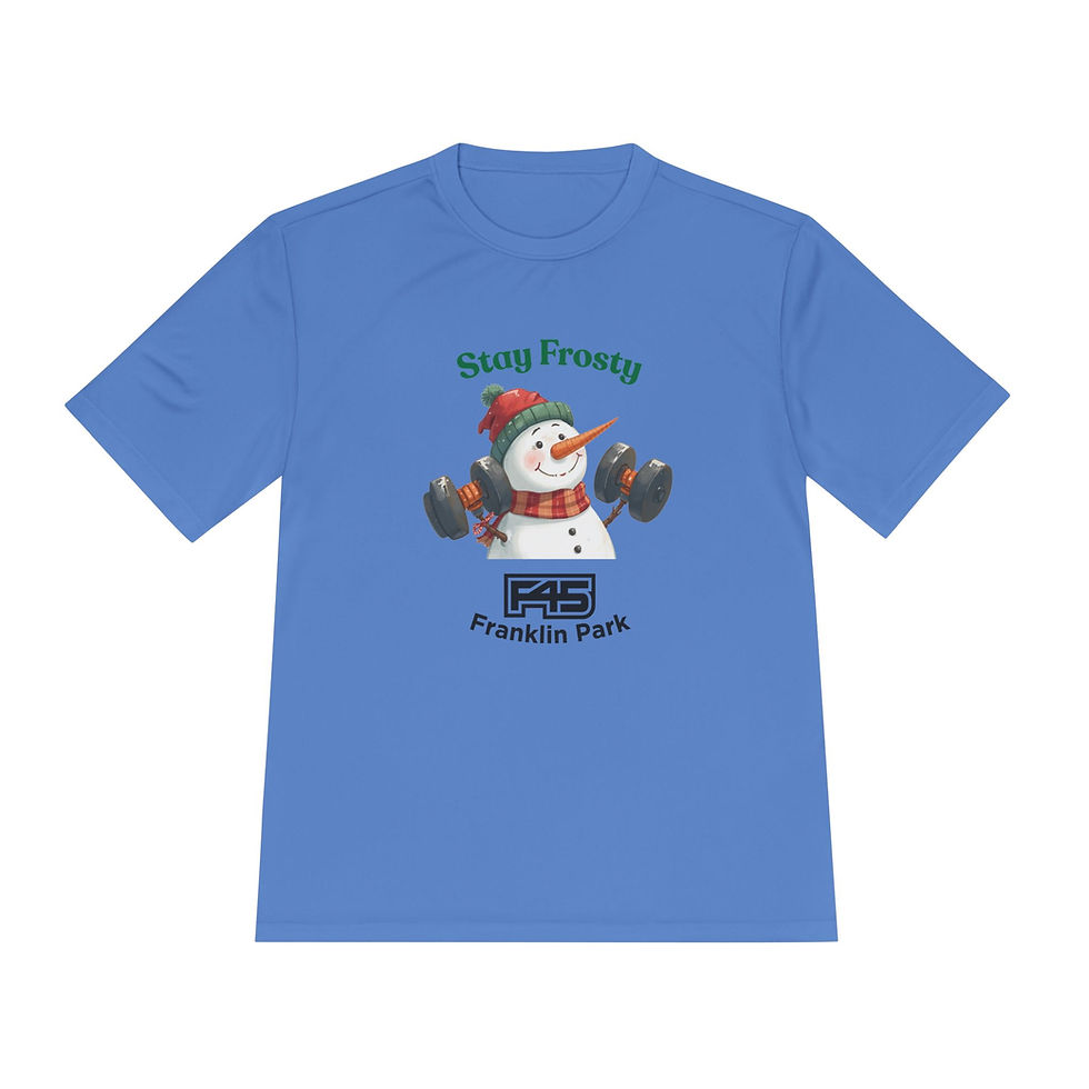 Thumbnail: Stay Frosty Snowman Tee — Franklin Park F45 Holiday Workout Shirt