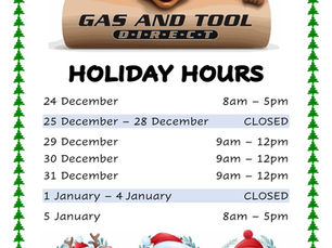 Holiday hours calendar 2025