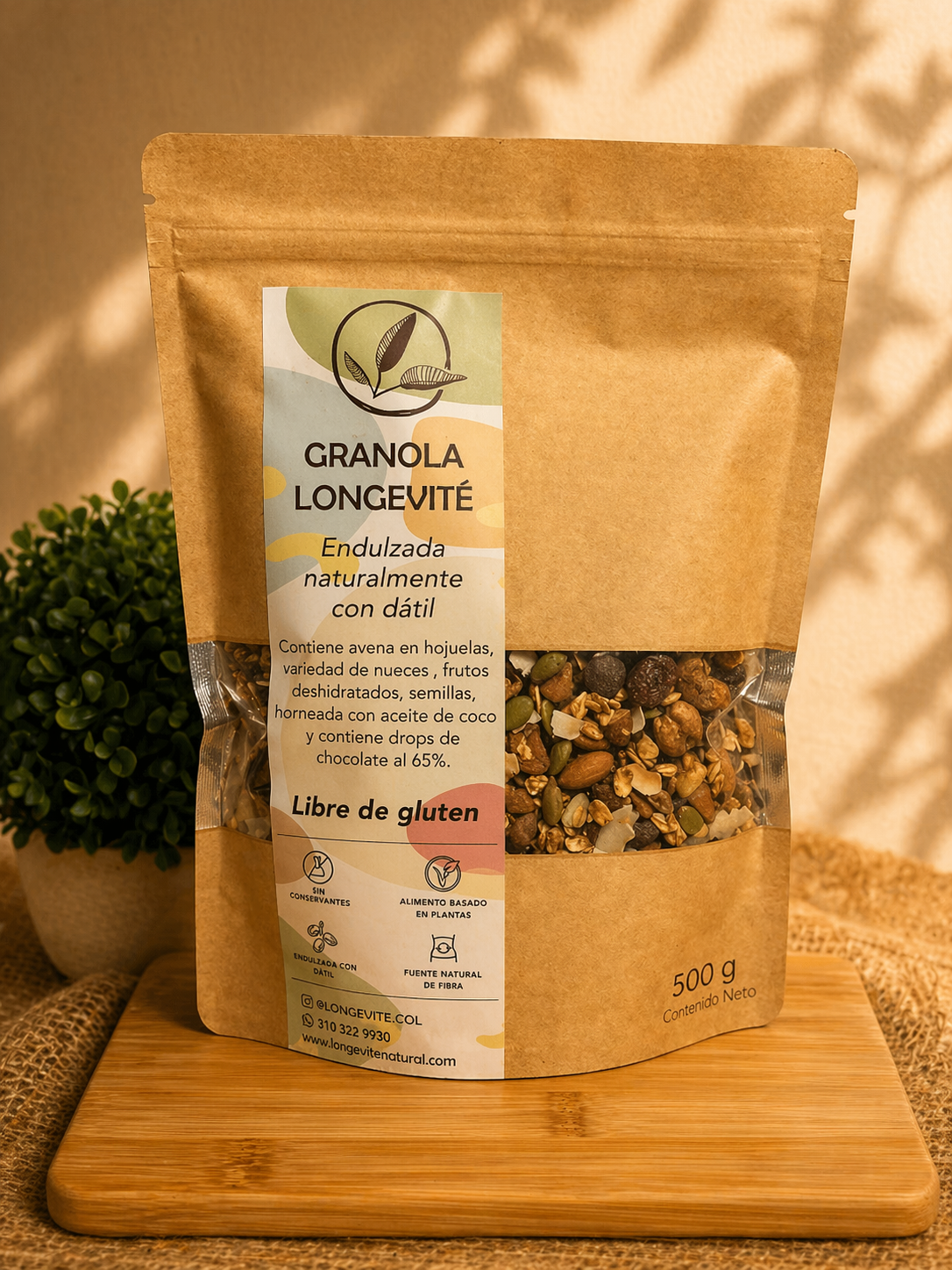 Granola artesanal Longévité Clásica (Endulzada con dátil)