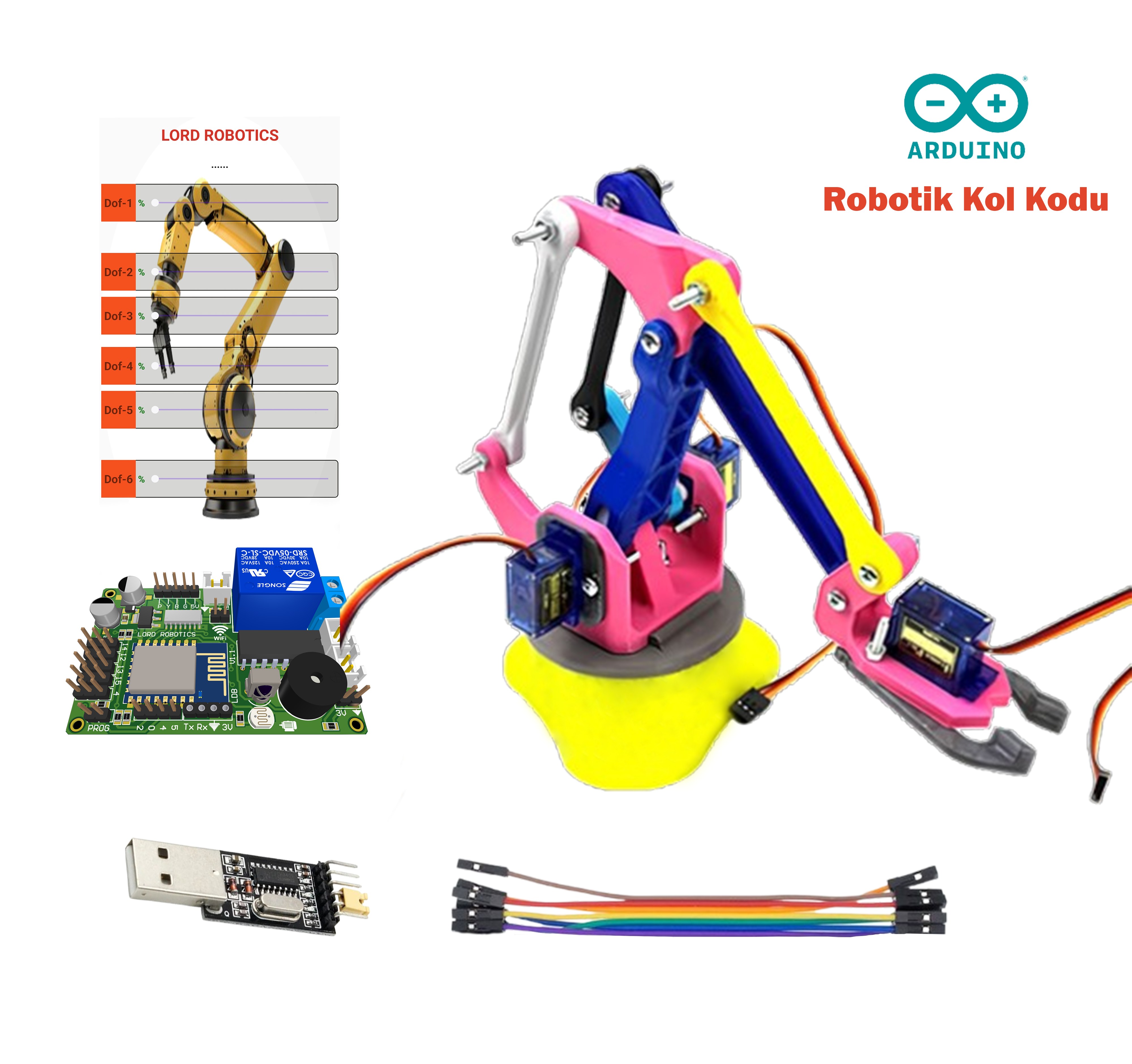 Robot Kol Yapımı Projesi (Elektronikli, Akıllı Telefon Kontrolü )