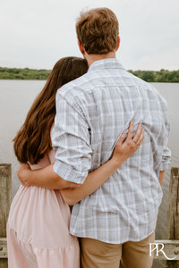 backs of engaged couple engagement MN