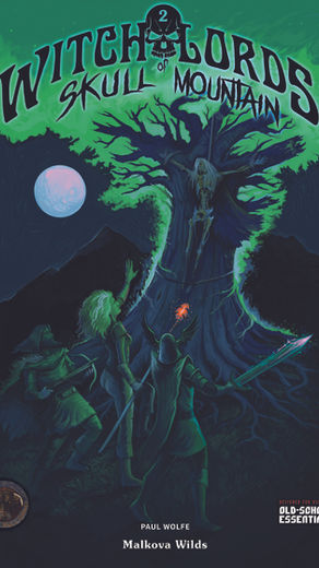 Keshok Soltnov hands upon the tree of woe as three adventurers try to summon his spirit. 