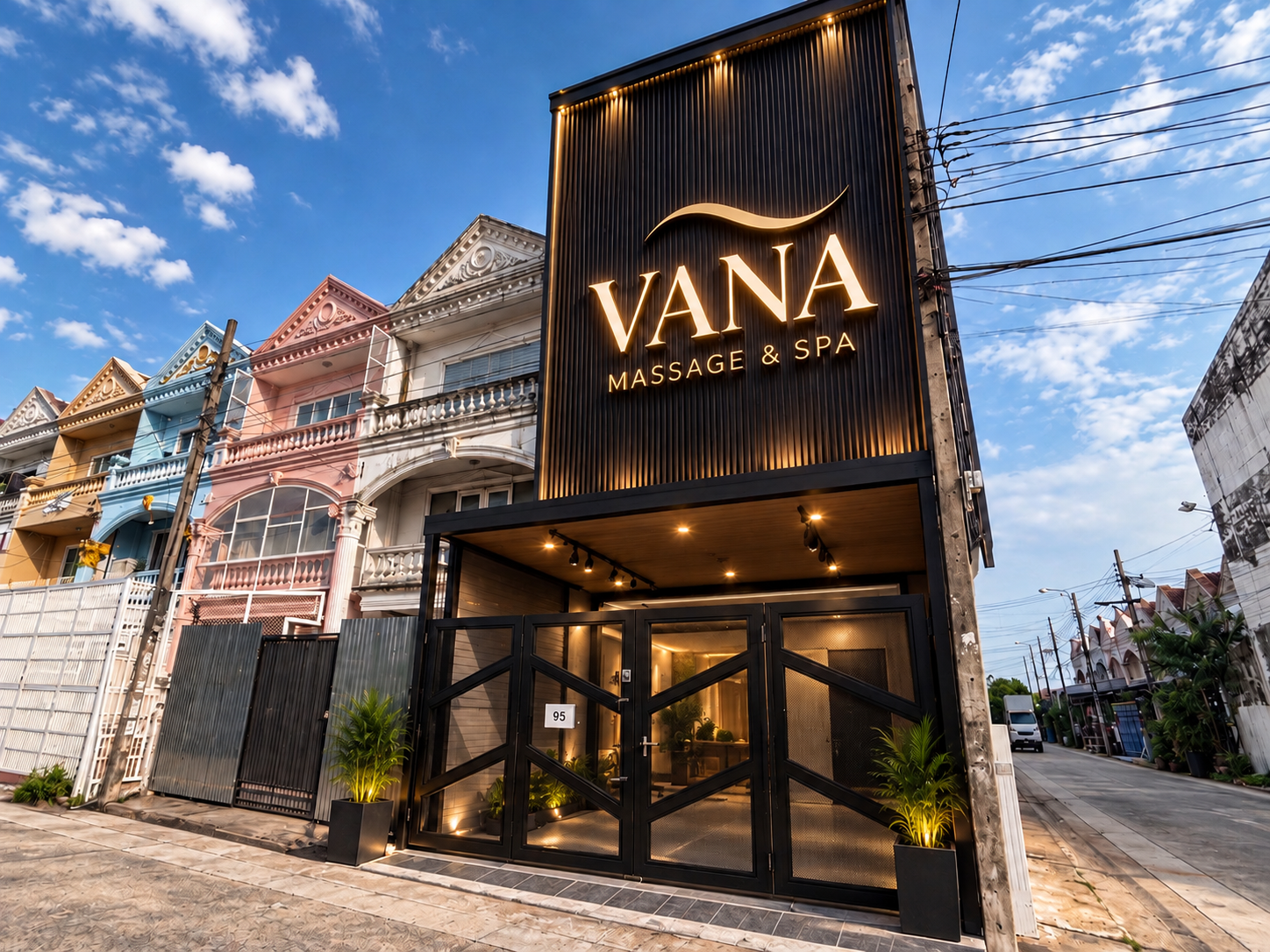 หน้าร้าน Vana Massage ถนนเทพรักษ์ 50 วัชรพล บางเขน