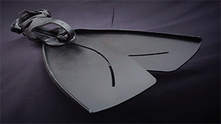 An expandable scuba dive fin.