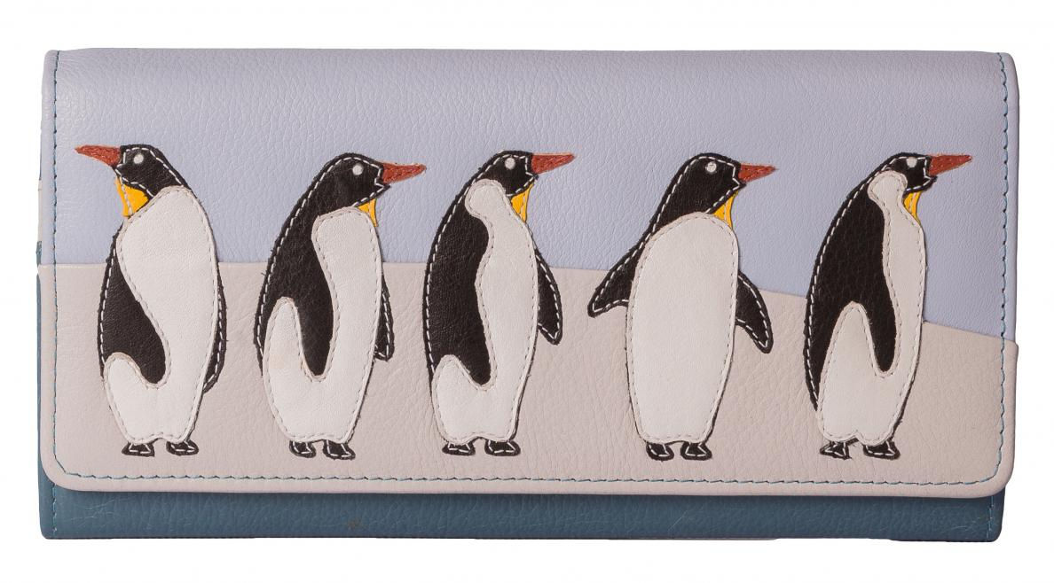 Ollie 5 Penguins Flap Over Purse RFID 3404 3