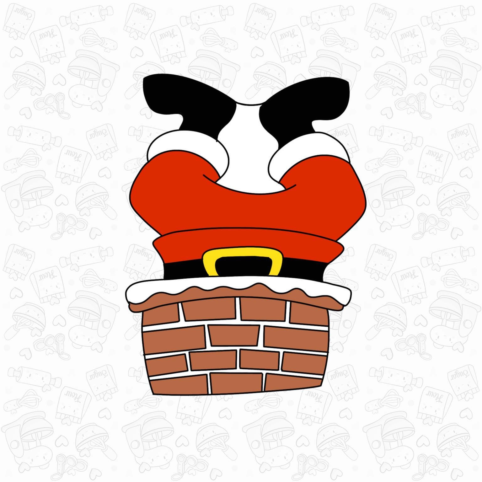 Santa inside chimney