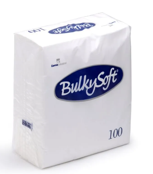 Pack of white 2ply fold napkins 