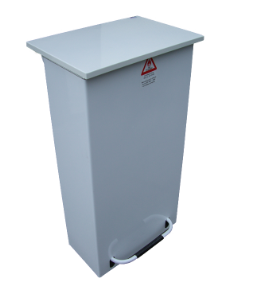 White metal pedal bin enclose