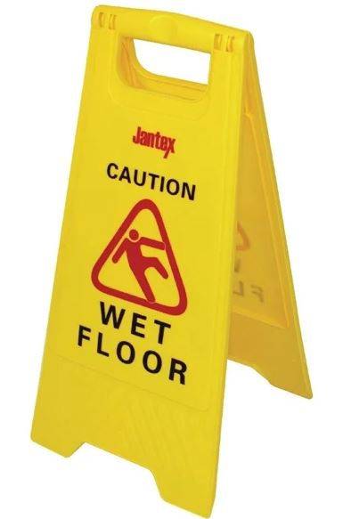 Yellow wet floor sign 