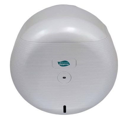 White plastic centre feed toilet roll dispenser 