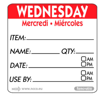 Thumbnail: Red Wednesday day label 