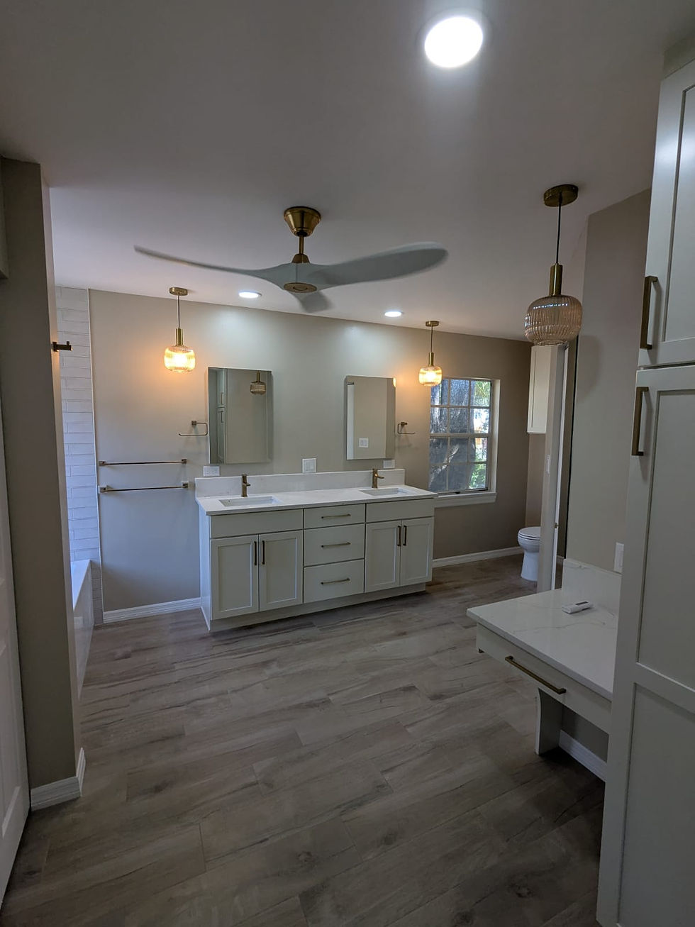 Second view of sink vanity. Also showing matching stand-alone make-up vanity