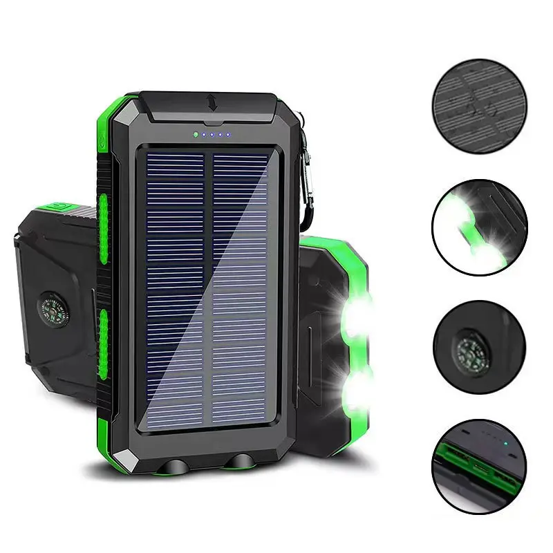 Thumbnail: [Freeship] Solar Charger Power Bank 10000Mah Solar Phone Charger, Portable Charg