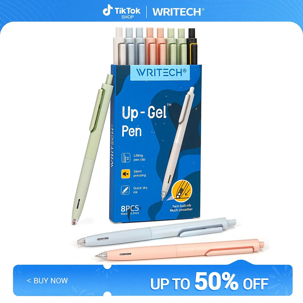 Thumbnail: WRITECH Gel Pens Fine Point 0.7Mm Black Ink Retractable 6Ct with Gradient Color 