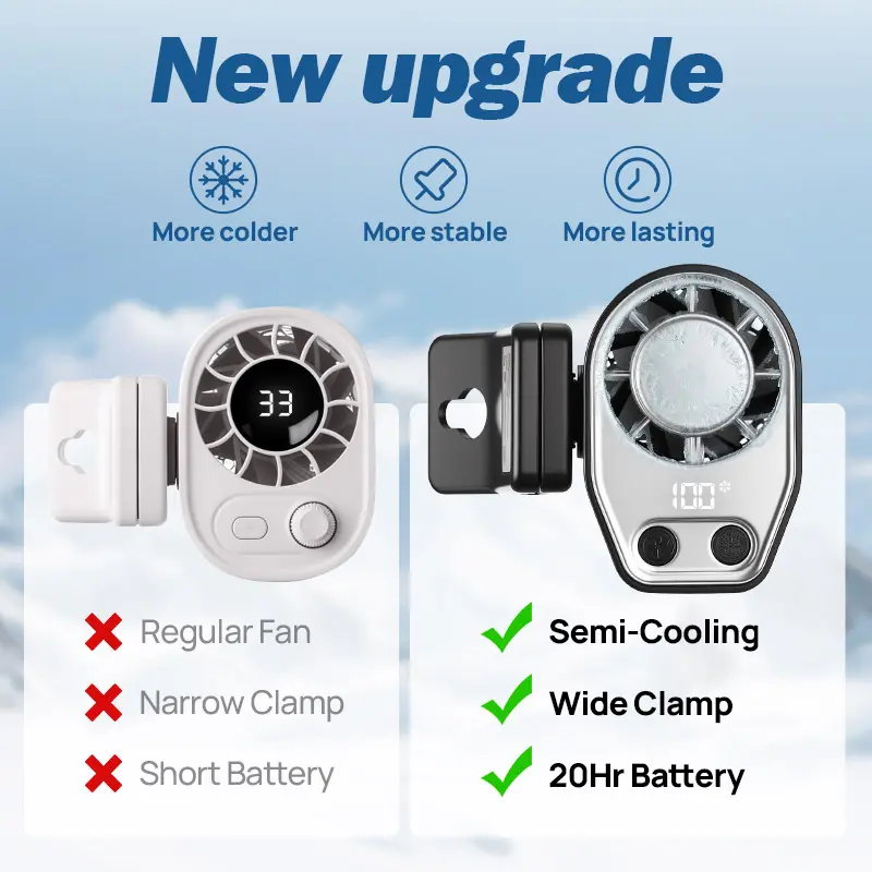 Thumbnail: JOYTUTUS 2026 Car Clip on Air Conditioner Fan with LED Display - 360° Rotation, 