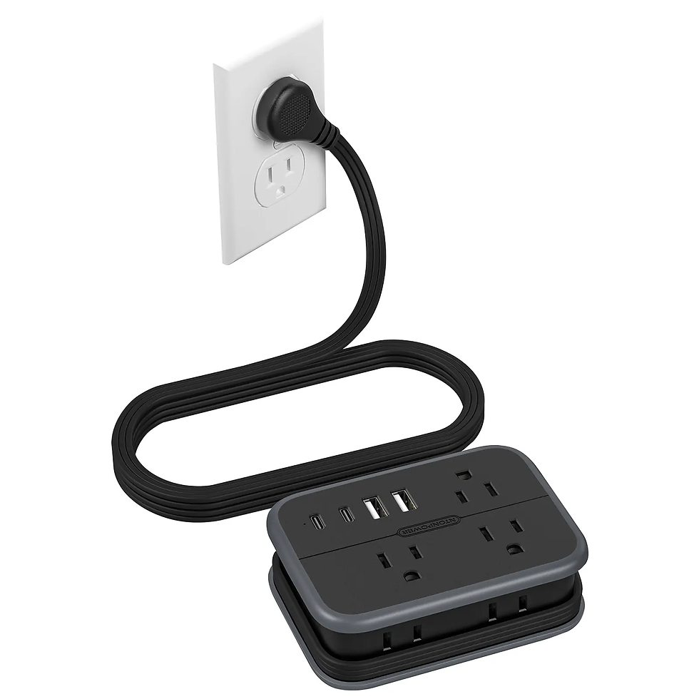 Thumbnail: NTONPOWER 10-In-1 Travel Power Strip, 6 Outlets 4 USB Ports(2 USB C) 4Ft Extensi