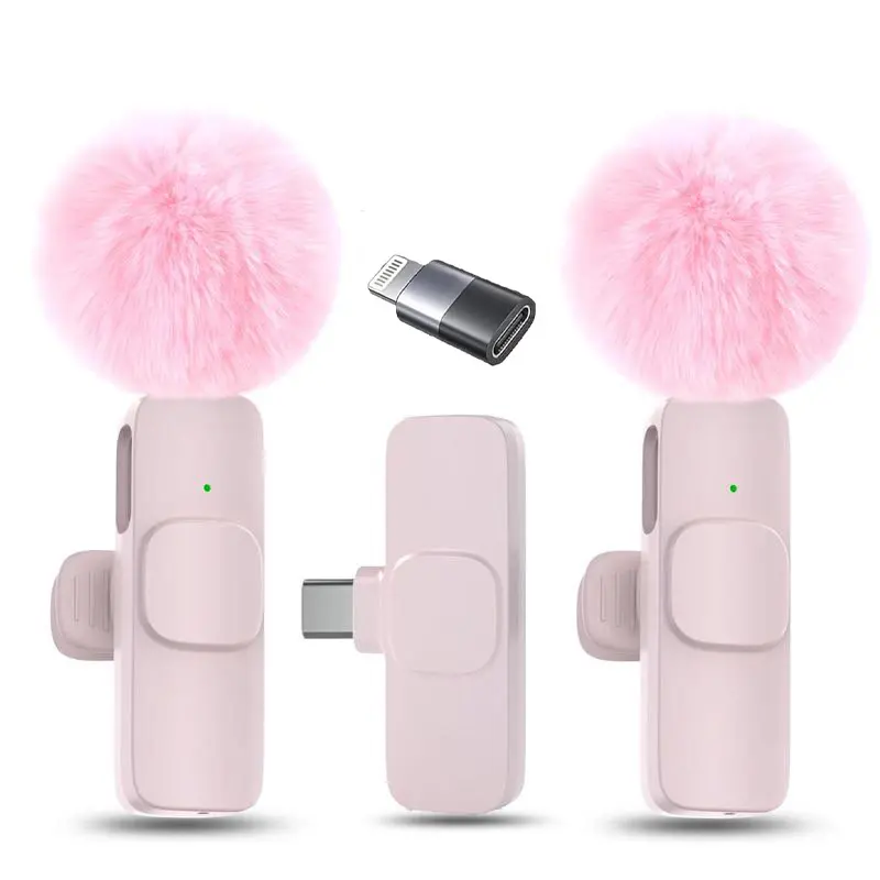 Thumbnail: 2 Pcs Wireless Mini Microphones for Iphone, Android, Ipad - Mini Wireless Clip-O