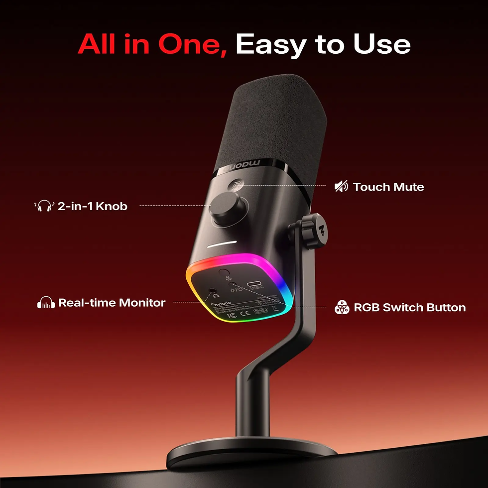 Thumbnail: Maono PD100W Wireless & USB Gaming Microphone for Podcast Recording, Meeting, Dy