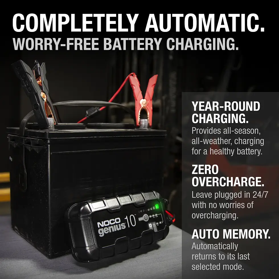 Thumbnail: NOCO GENIUS10 10A Smart Battery Charger, 6V and 12V, Battery Maintainer, Trickle