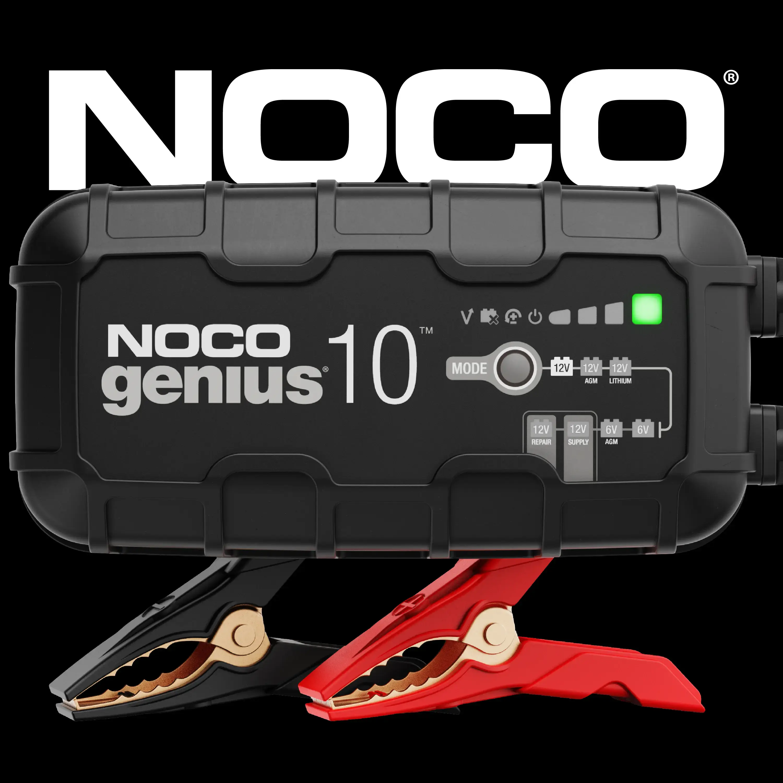 NOCO GENIUS10 10A Smart Battery Charger, 6V and 12V, Battery Maintainer, Trickle