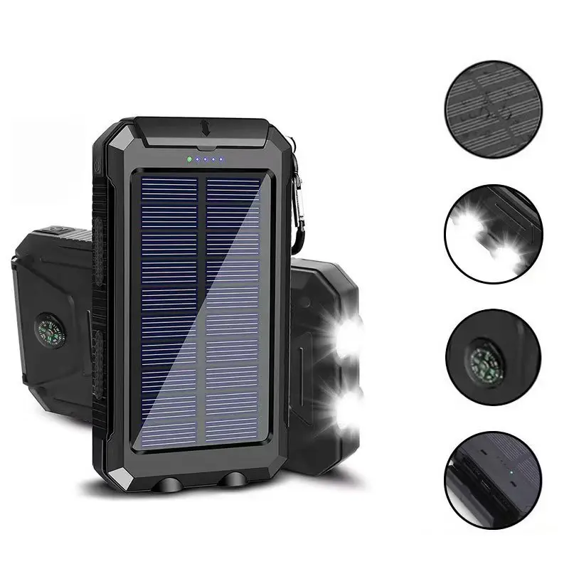 Thumbnail: [Freeship] Solar Charger Power Bank 10000Mah Solar Phone Charger, Portable Charg