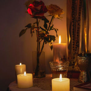 50 questions to ask your spirit communication cards. Candles and roses, creating a safe space for connection with spirit.
