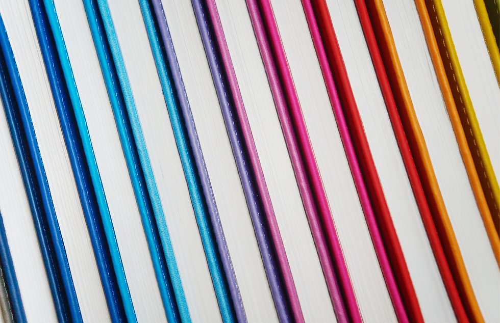 Colorful books in a row