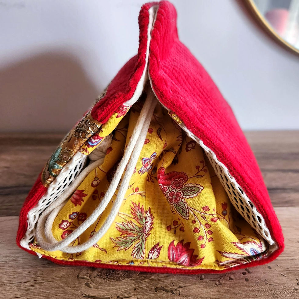Miniature : Pochon Julie - Velours Rouge