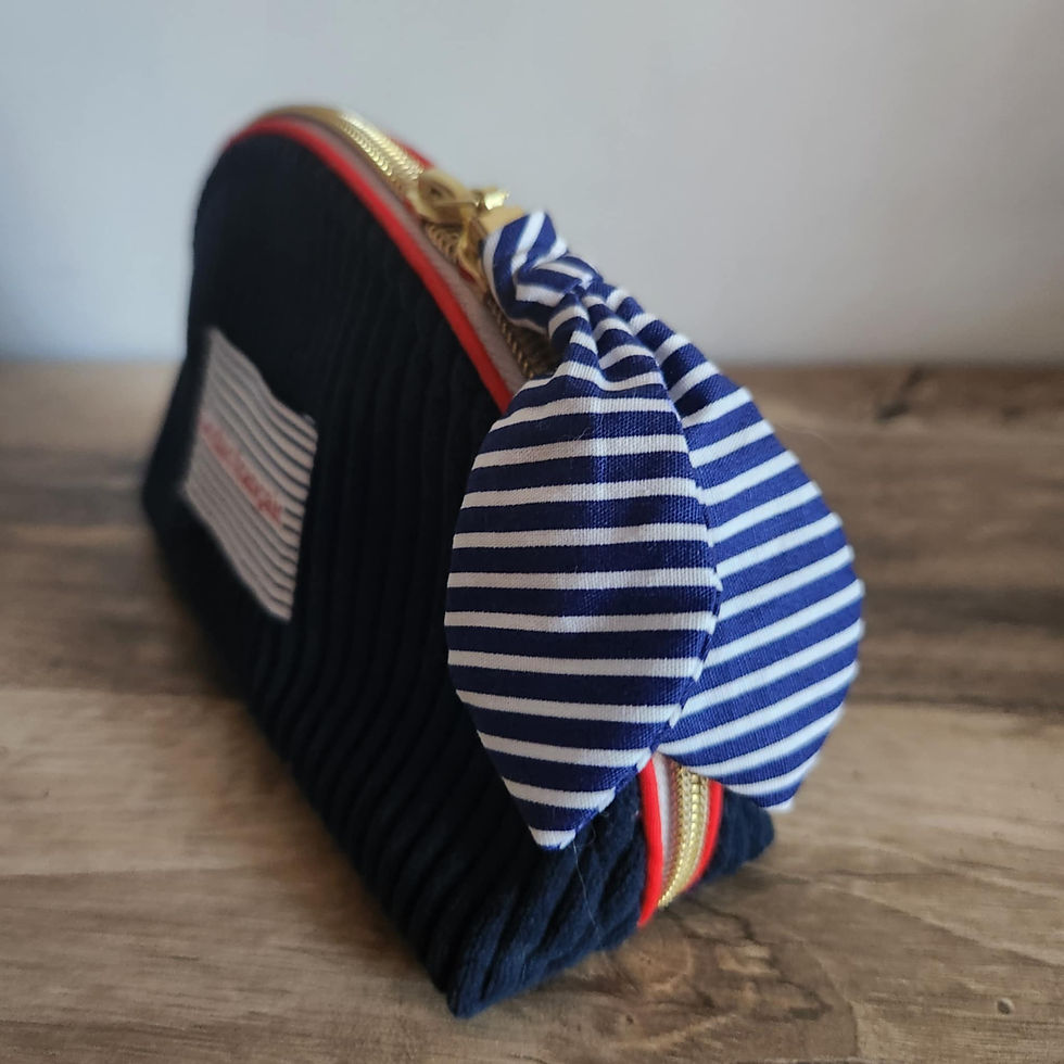 Miniature : Trousse Luna - Velours Bleu Marine