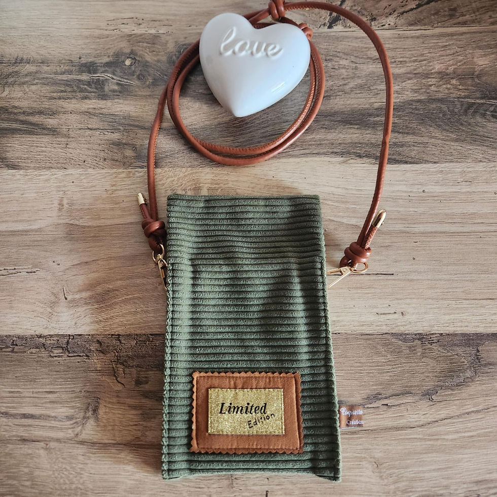 Pochette Portable - Velours Kaki "LIMITED édition"
