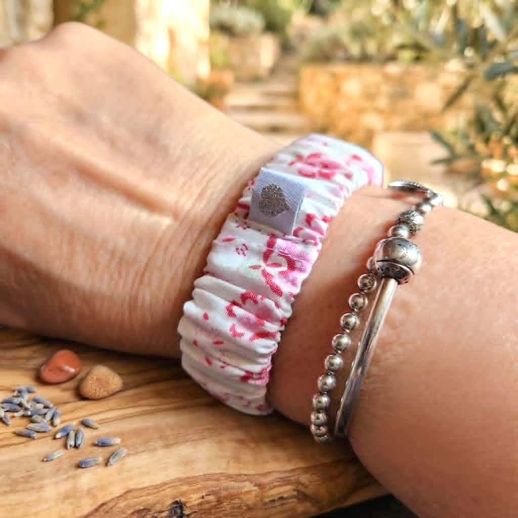 Manchette en Tissus - Indien (rose)