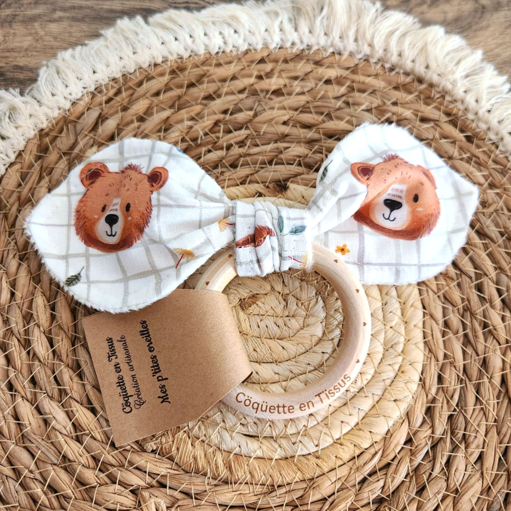 Anneau de dentition bois - Ourson