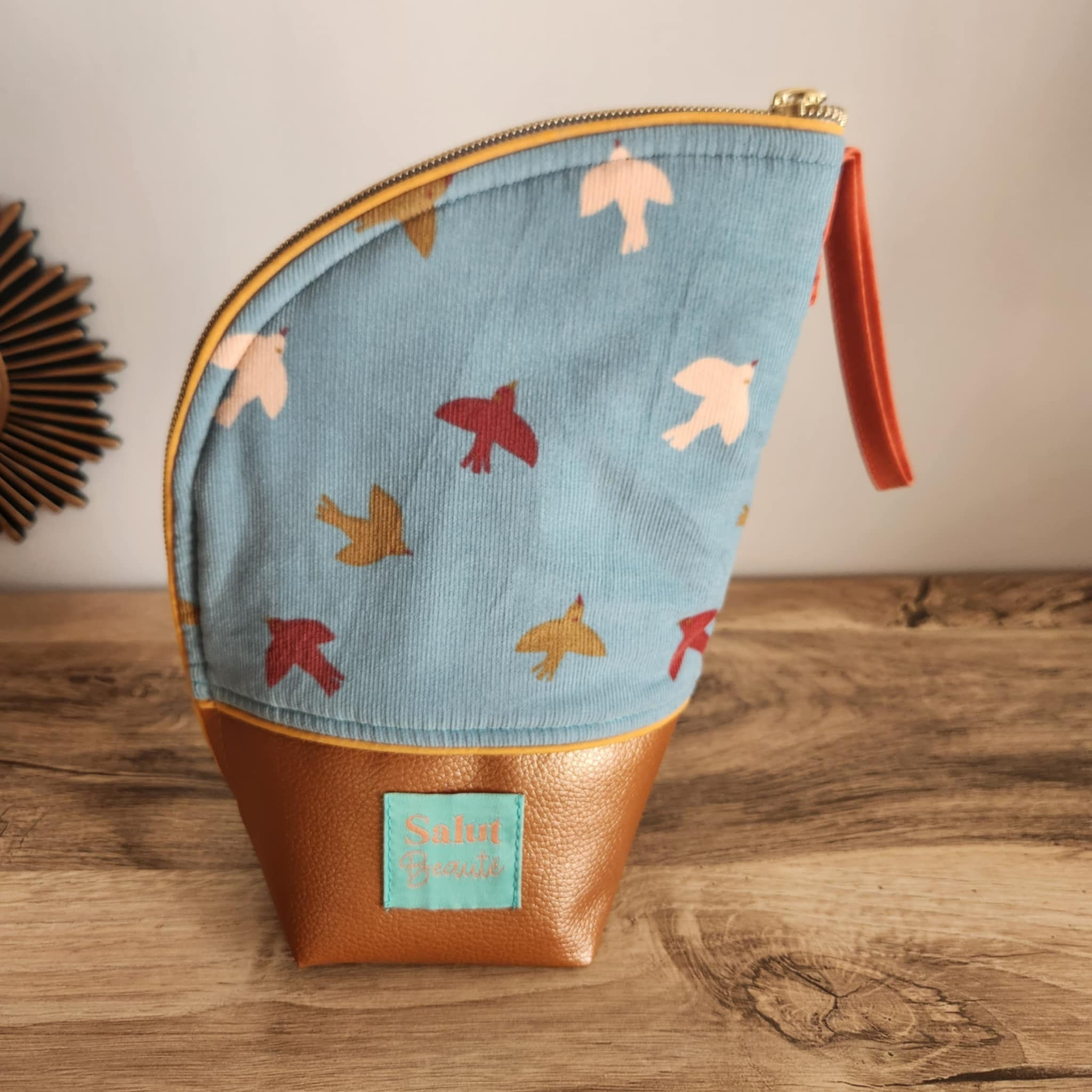 Etui à maquillage - Velours Milleraies Hirondelles