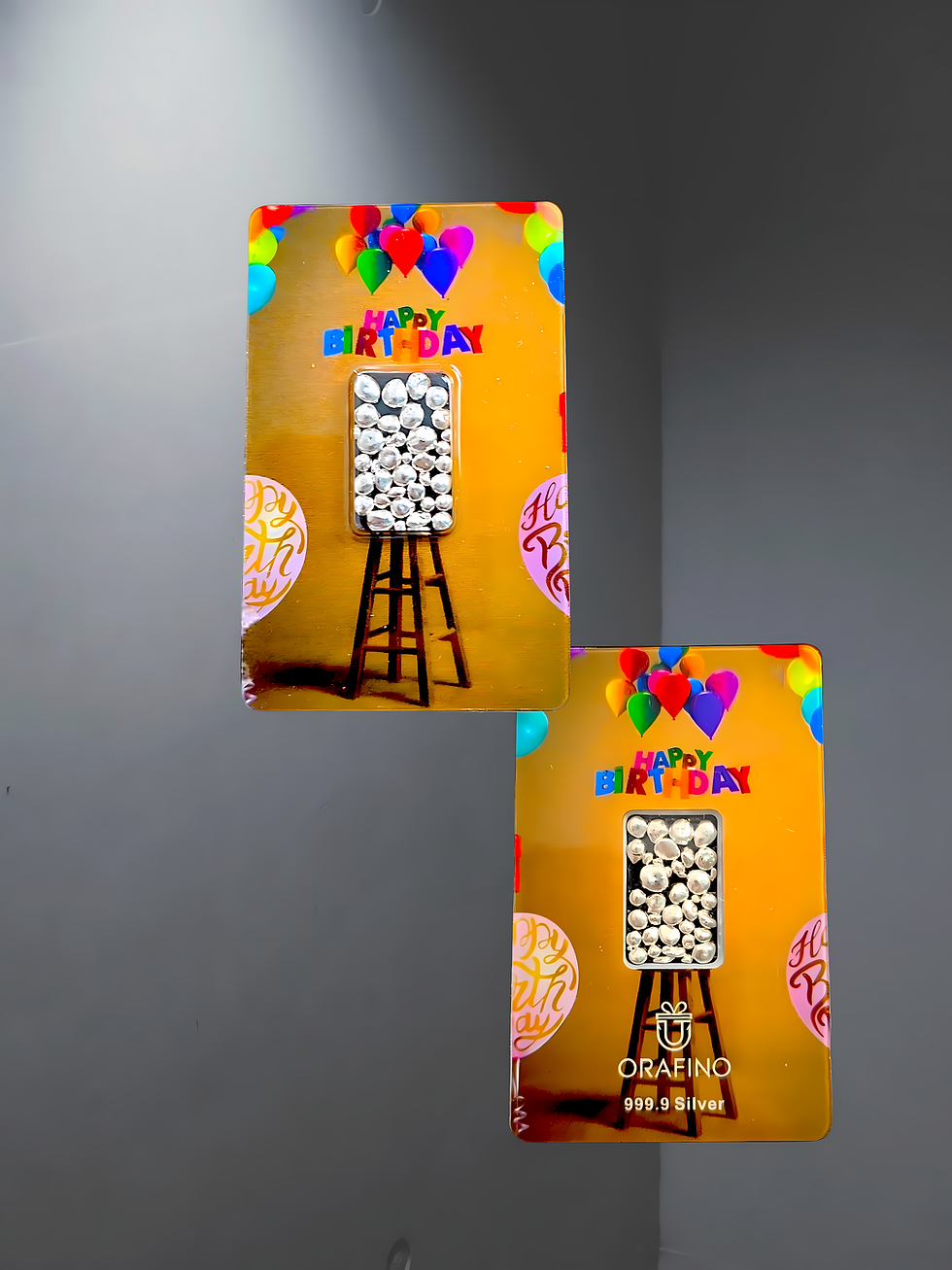 Miniaturbild: Geschenkkarte "Happy Birthday" Braun 6g Granulat (999,9 Feinsilber)