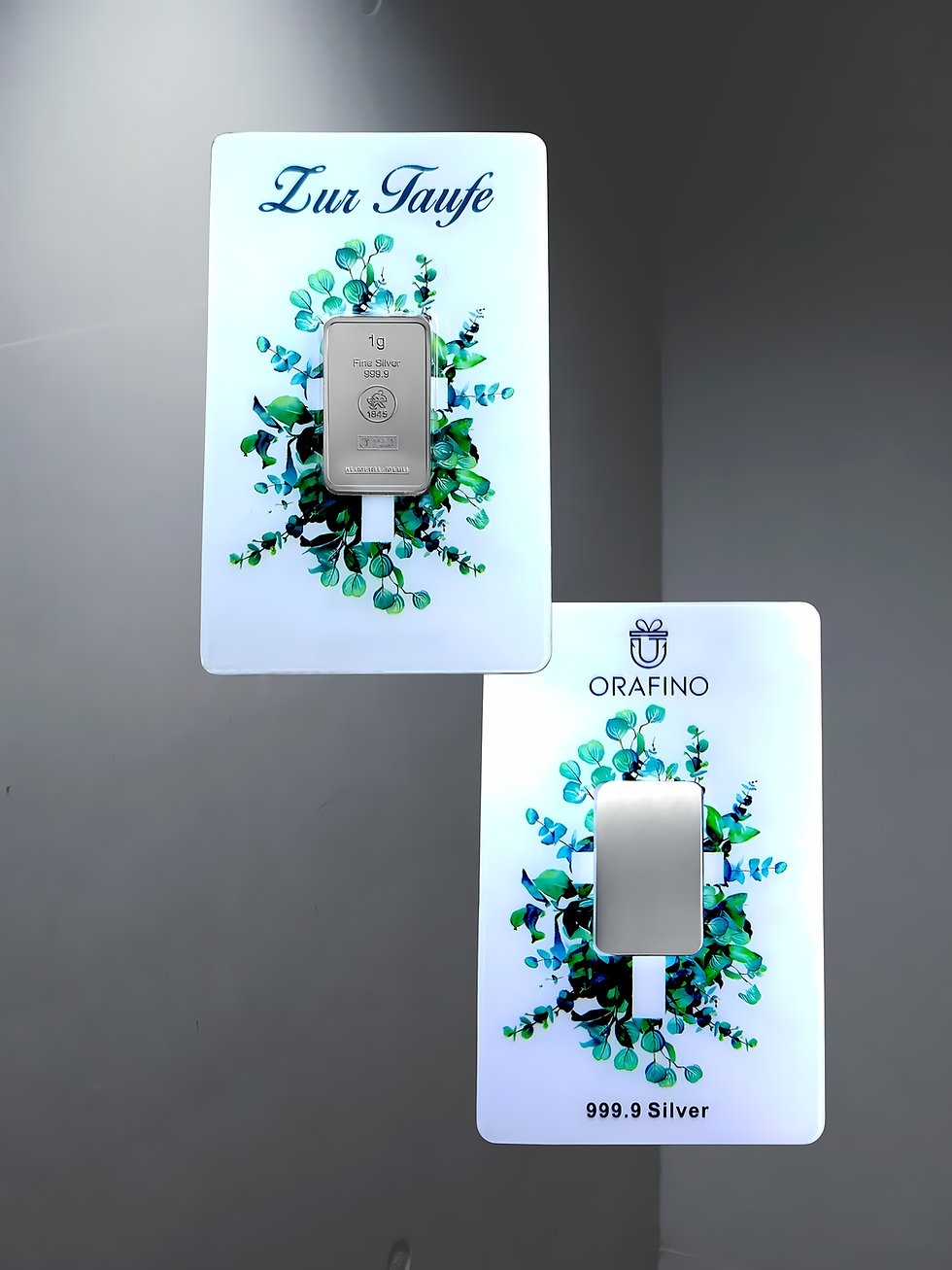 Miniaturbild: Geschenkkarte " Zur Taufe" Weiß 1g Silberbarren (999,9 Feinsilber)