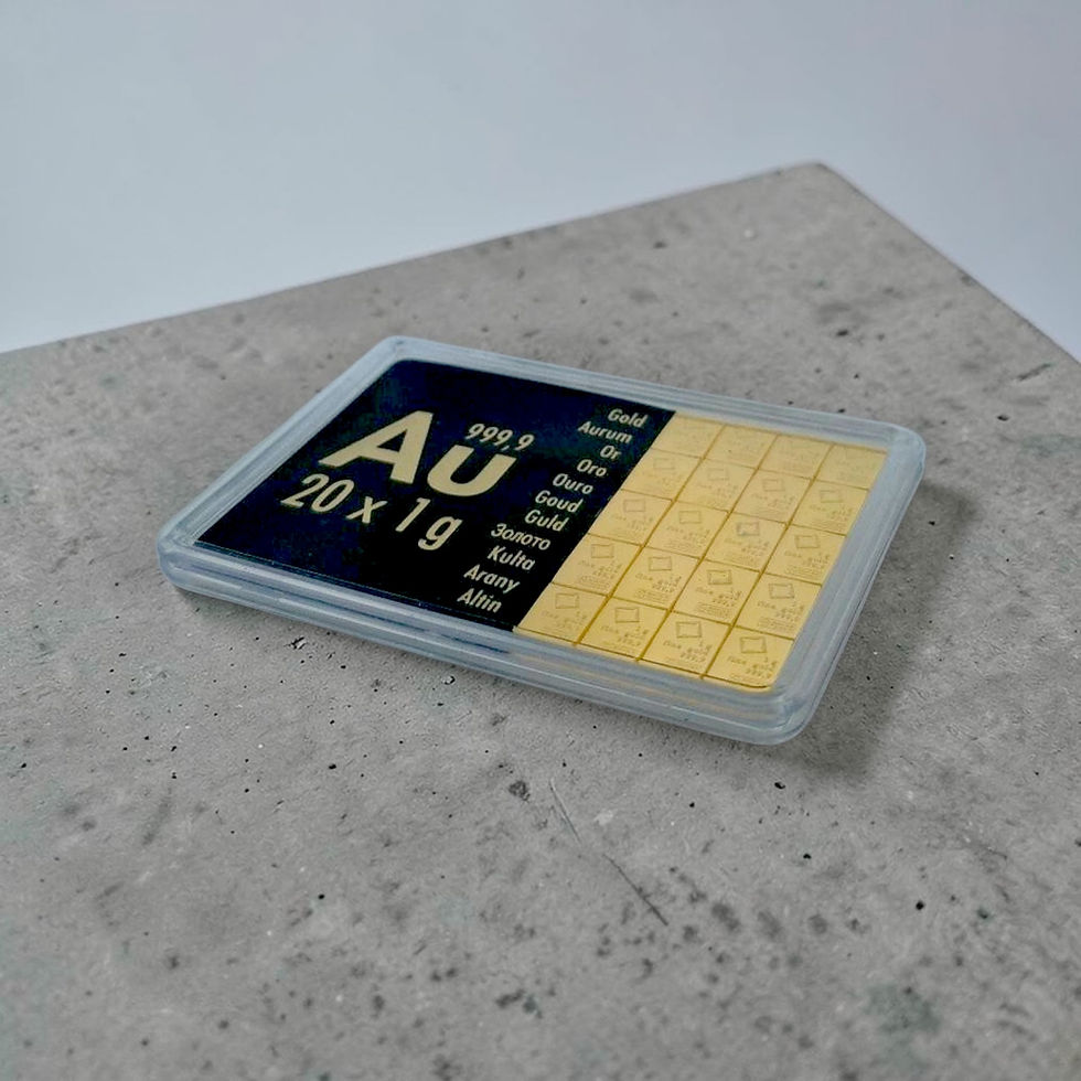 Miniaturbild: Valcambi 20 x 1 g Goldbarren Tafelbarren (CombiBar / Multicard) 999,9 Gold