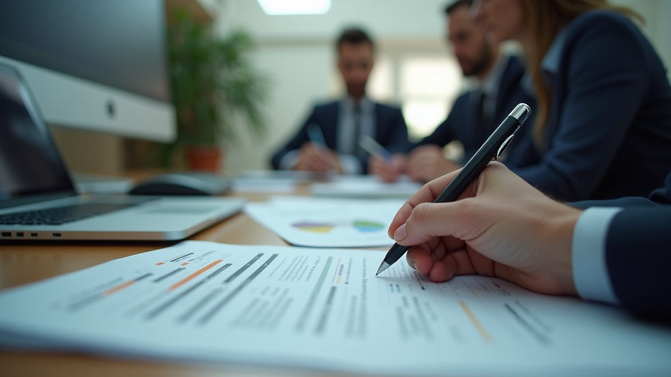Eye-level view of a recruitment specialist reviewing driver resumes