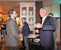 Wolfson Greeting Guest at Fundraiser