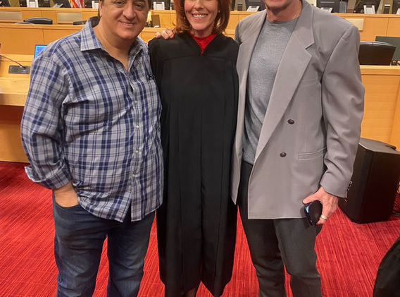 Judge Amy Wilson with Giancarlo Bomparola & Antonio Accornero